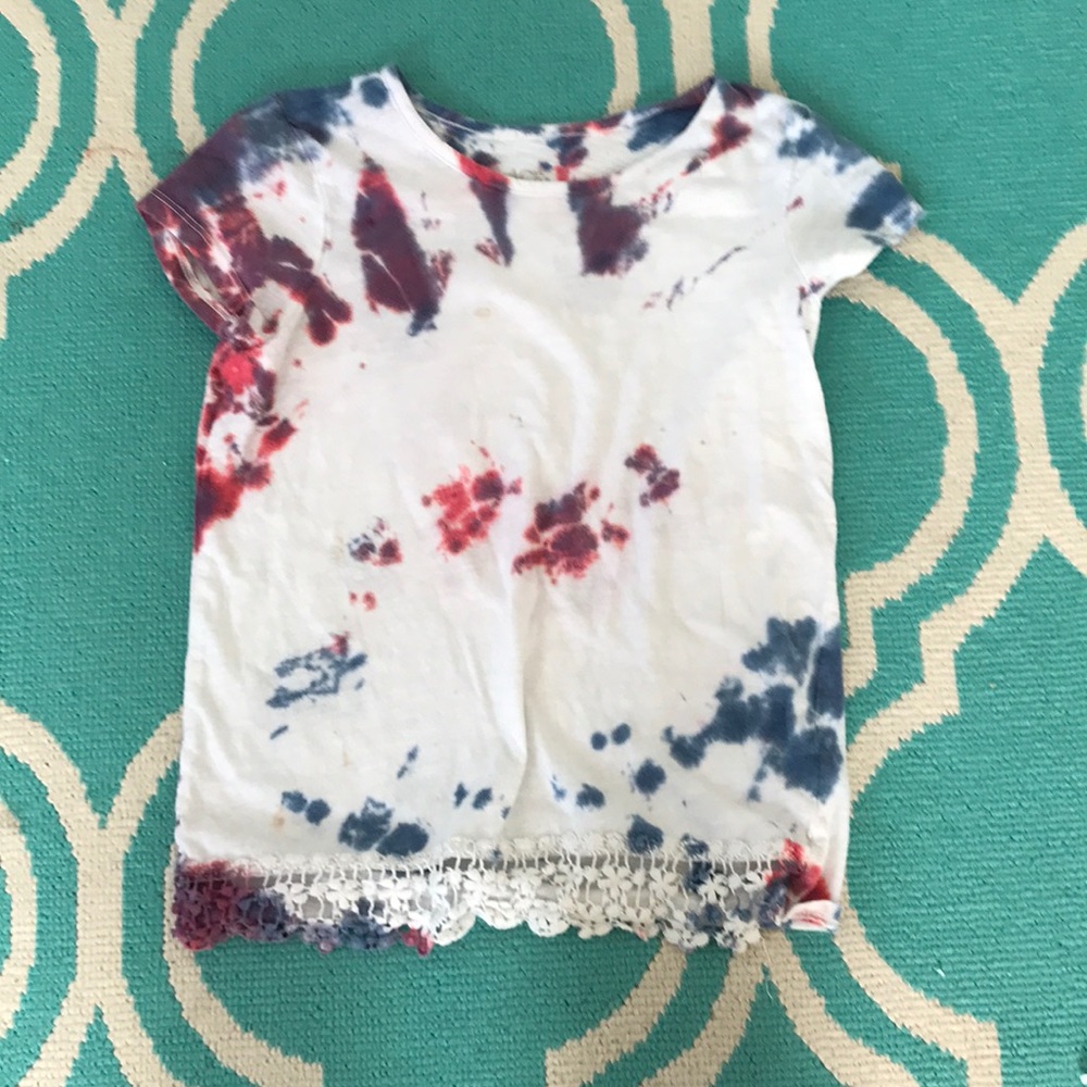 Tie dye fringe shirt